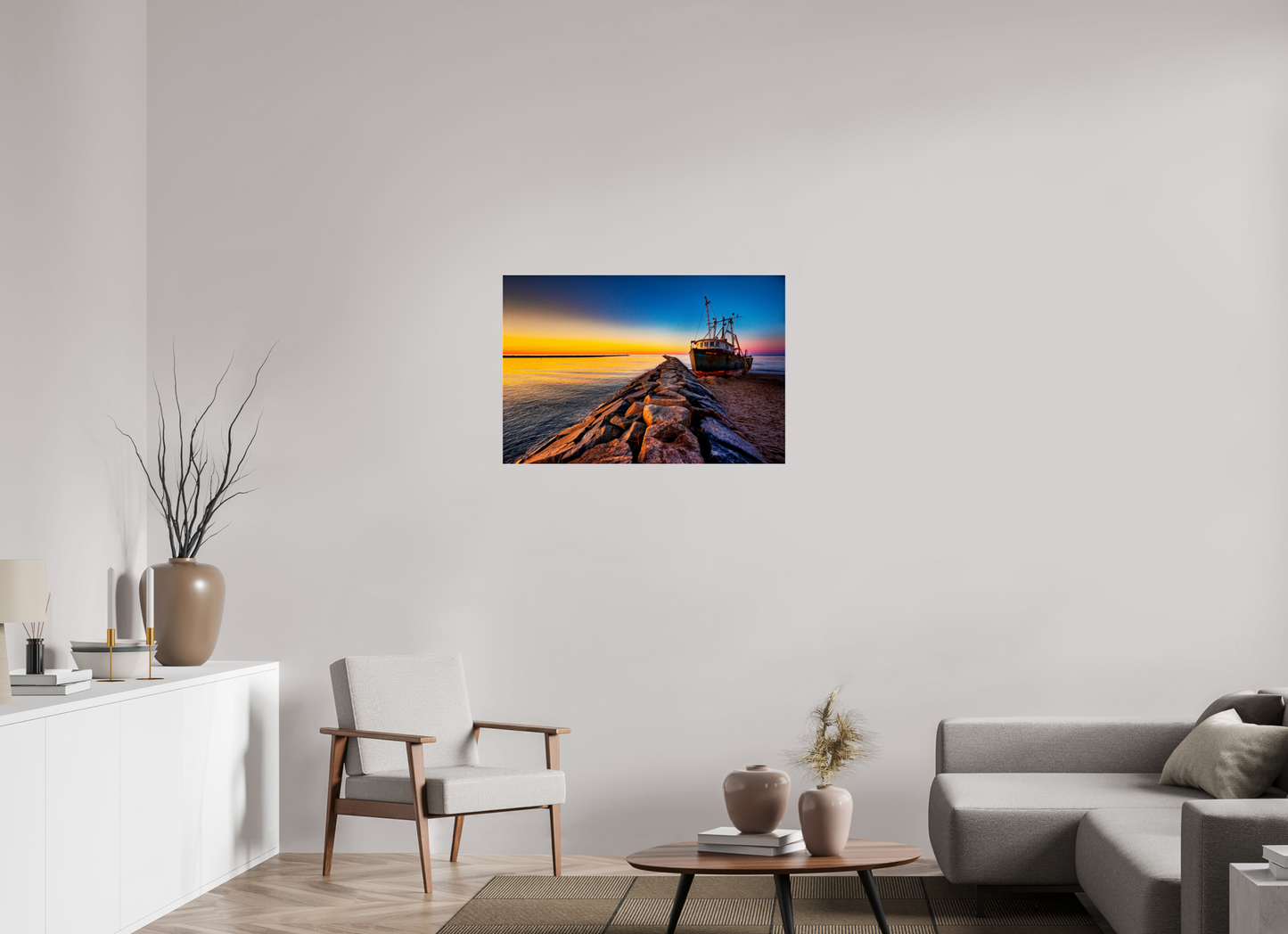 36 x 24″, Photo Print Under Acrylic Glass Ruth Gail Beached at Sunset