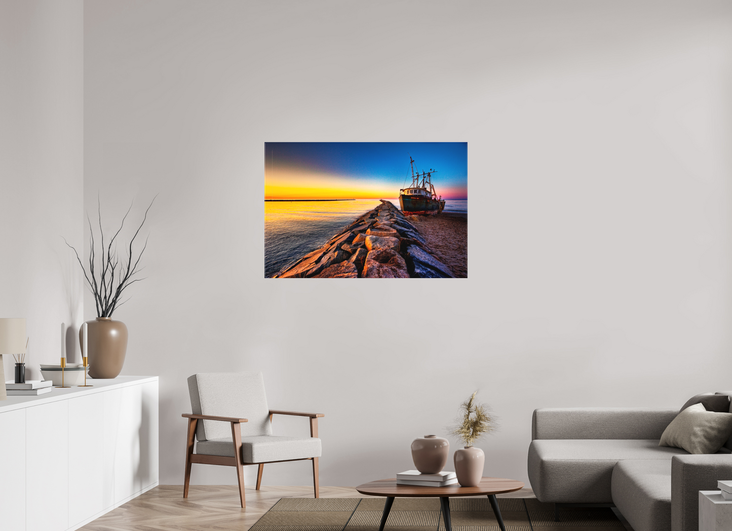 45 x 30″, Matt Canvas Giclee Ruth Gail Beached at Sunset
