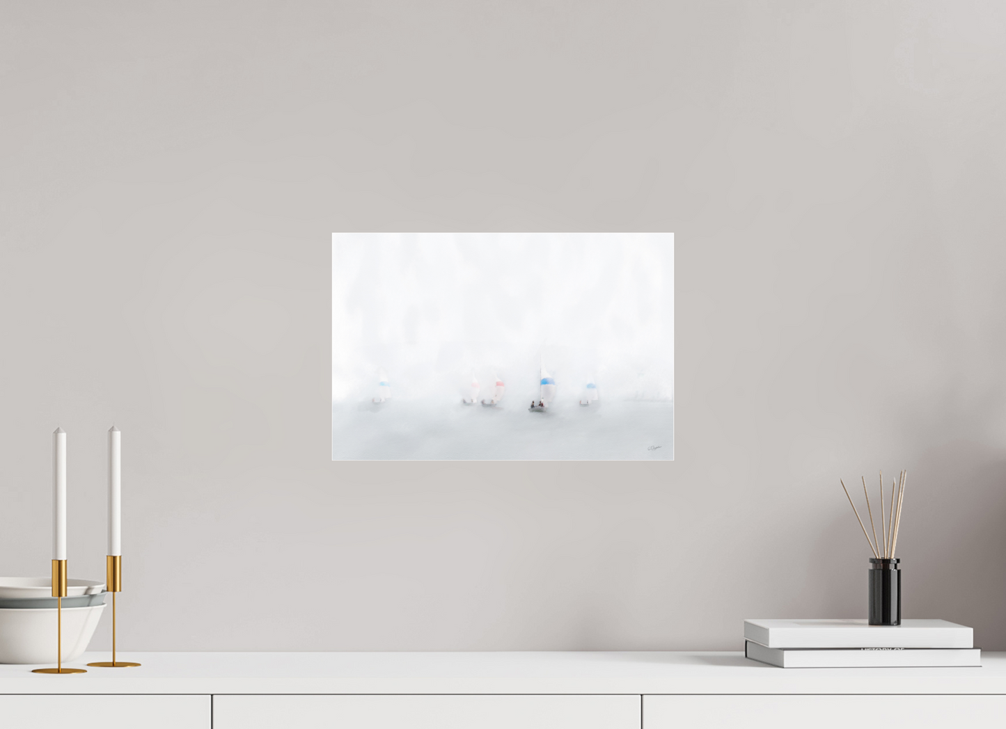 15 x 10″, Photo Print Under Acrylic Glass 1 Skiff, 2 Skiff, Red Skiff, Blue Skiff