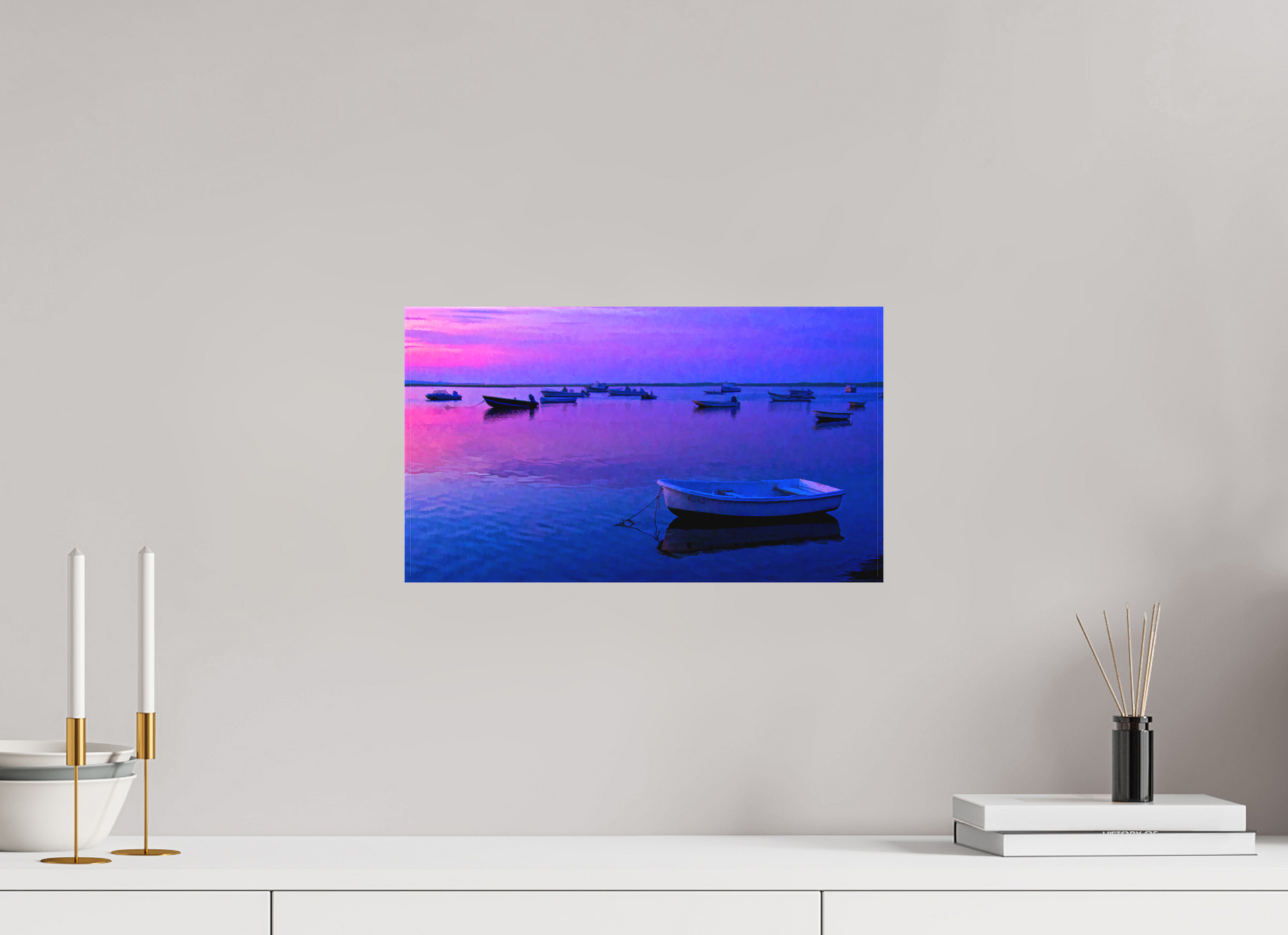 16 x 9″, Matt Canvas Giclee Sunset at Priscilla Beach, Orleans MA