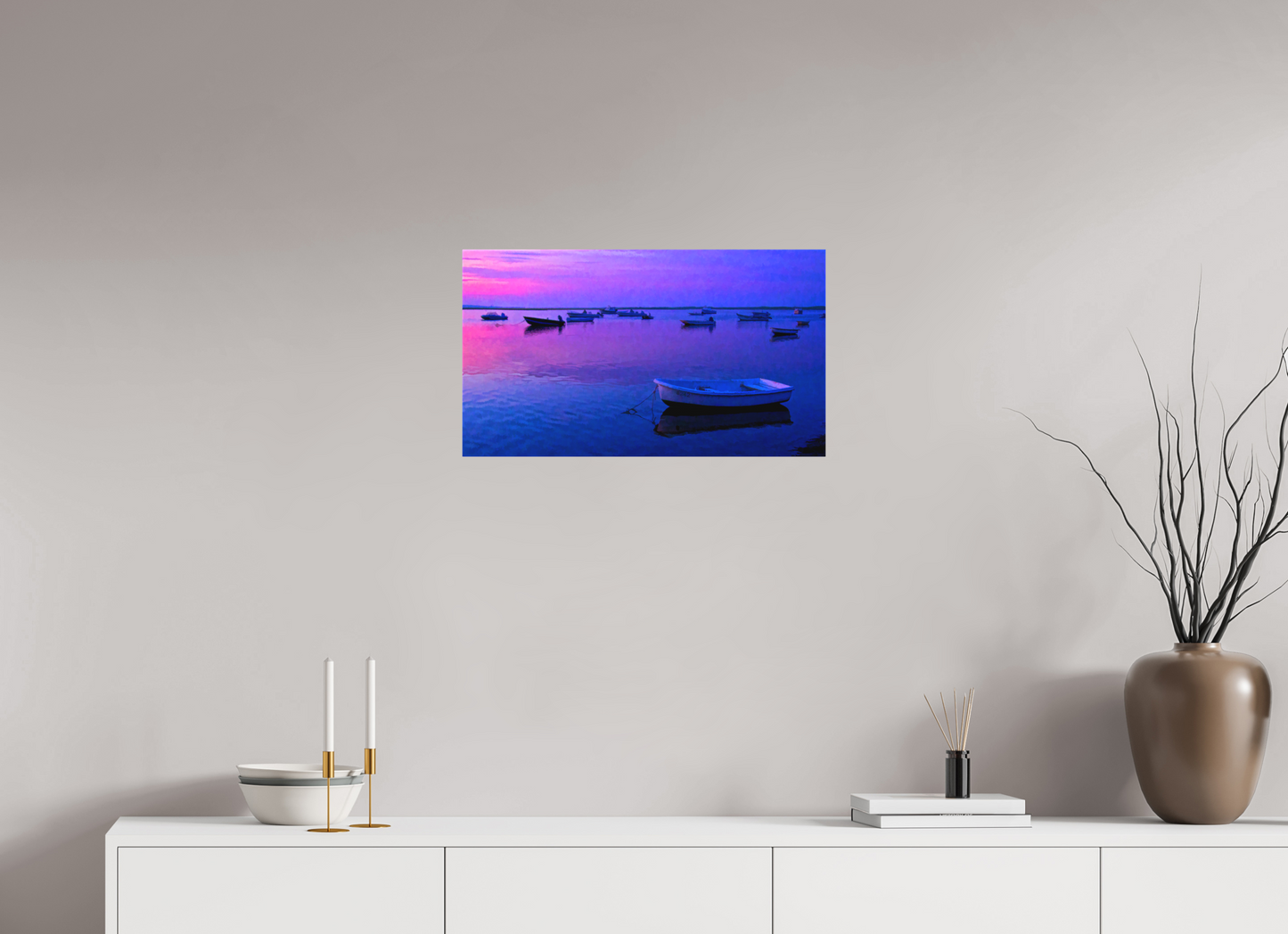 24 x 13.5″, Matt Canvas Giclee Sunset at Priscilla Beach, Orleans MA