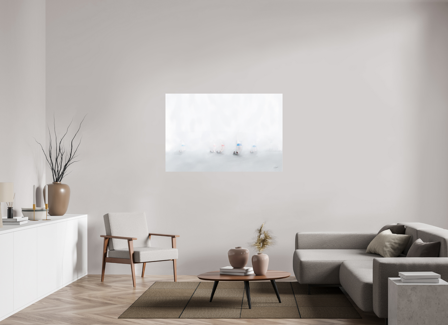 54 x 36″, Photo Print Under Acrylic Glass 1 Skiff, 2 Skiff, Red Skiff, Blue Skiff