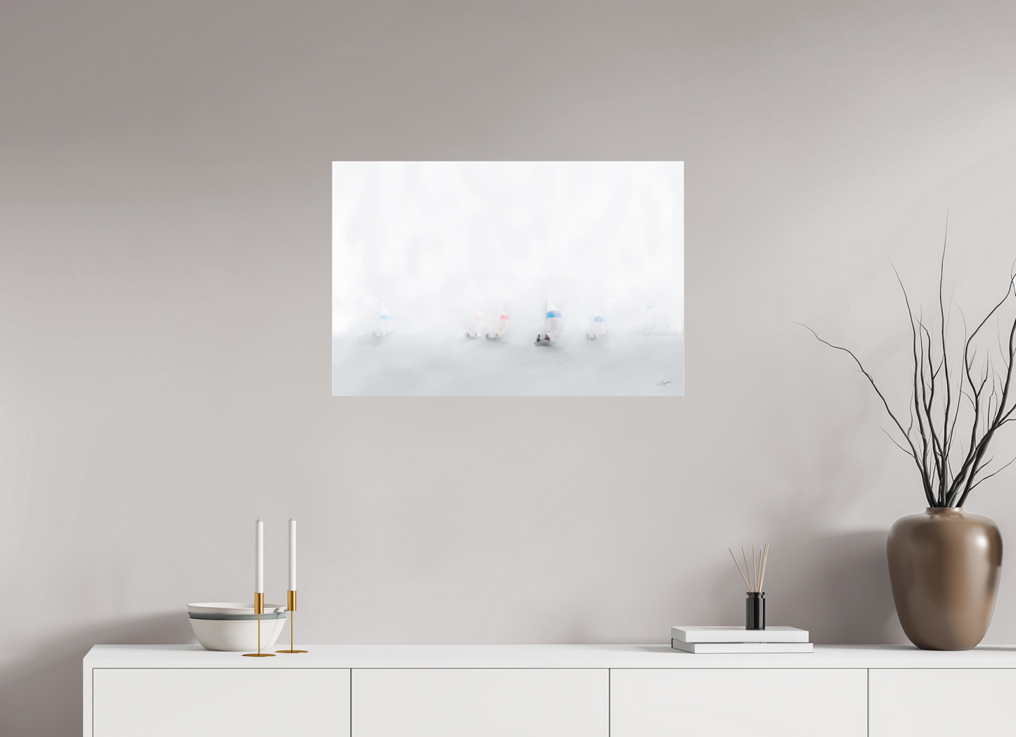 30 x 20″, Photo Print Under Acrylic Glass 1 Skiff, 2 Skiff, Red Skiff, Blue Skiff