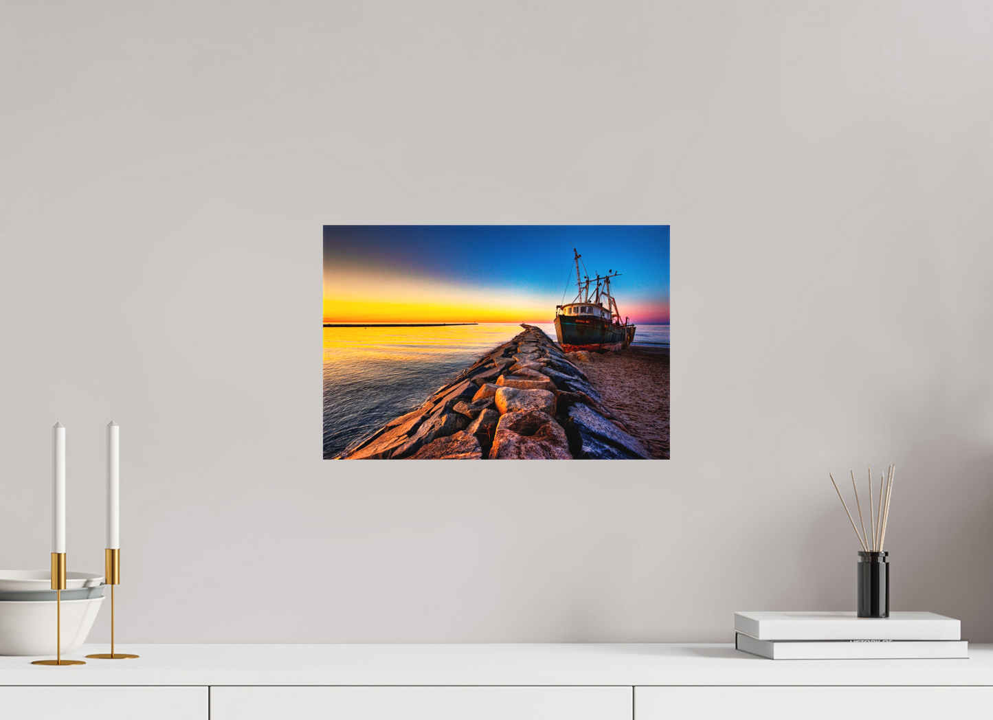 15 x 10″, Matt Canvas Giclee Ruth Gail Beached at Sunset