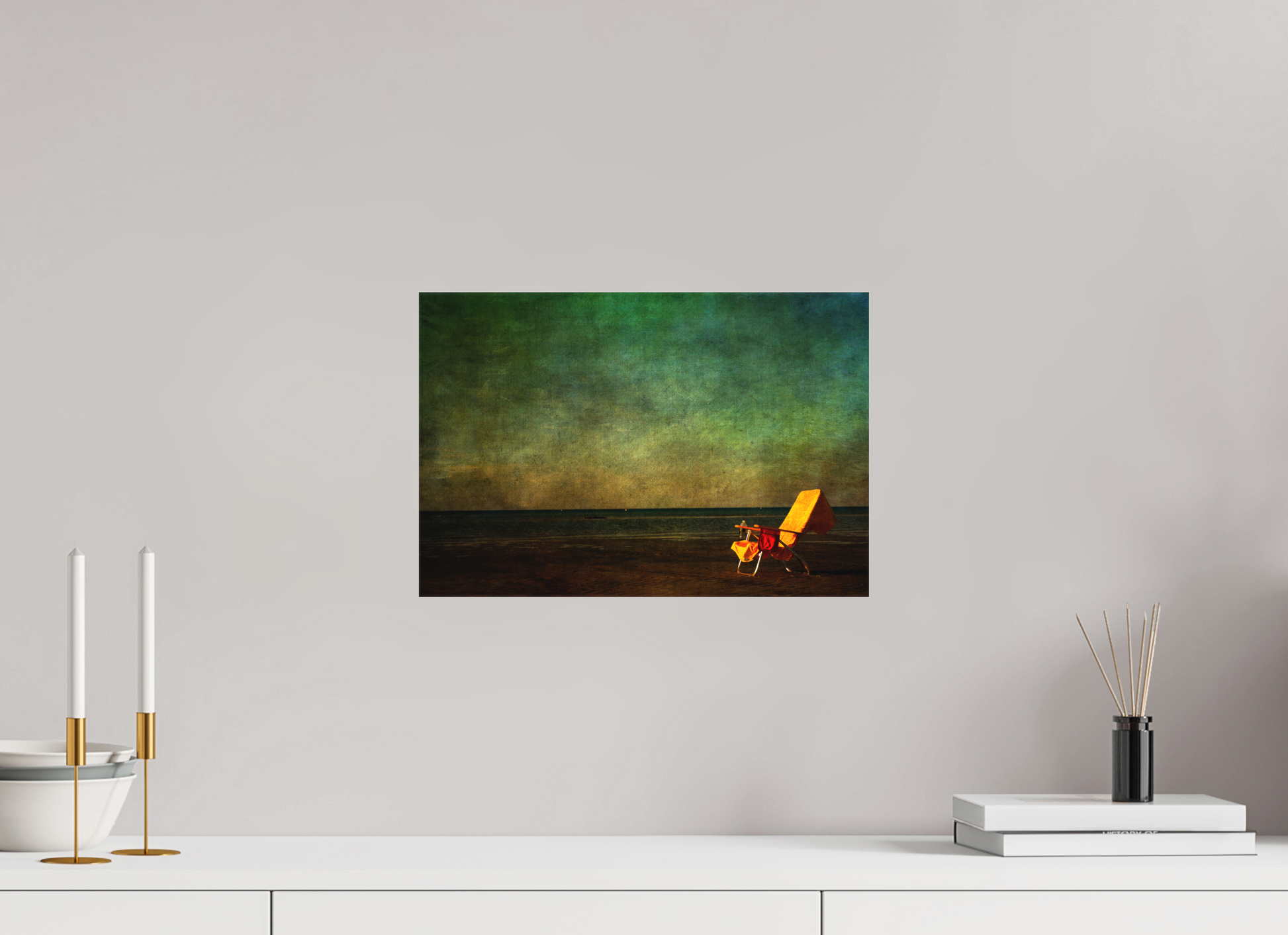 15 x 10″, Matt Canvas Giclee Chair on Chapin Beach