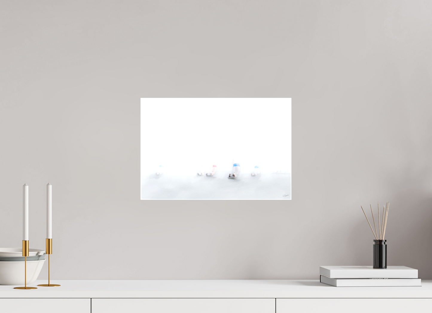 15 x 10″, Matt Canvas Giclee 1 Skiff, 2 Skiff, Red Skiff, Blue Skiff