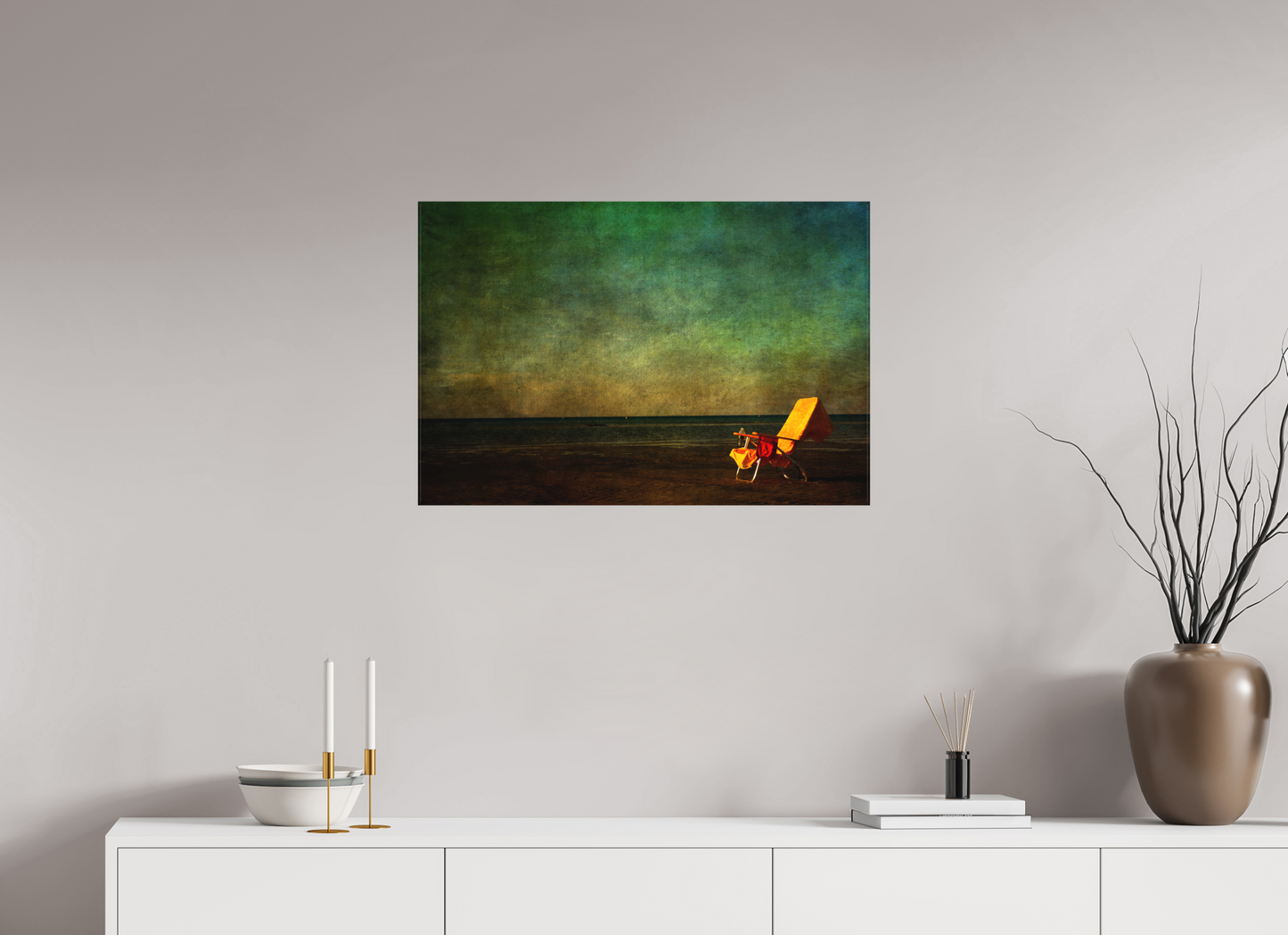 30 x 20″, Matt Canvas Giclee Chair on Chapin Beach