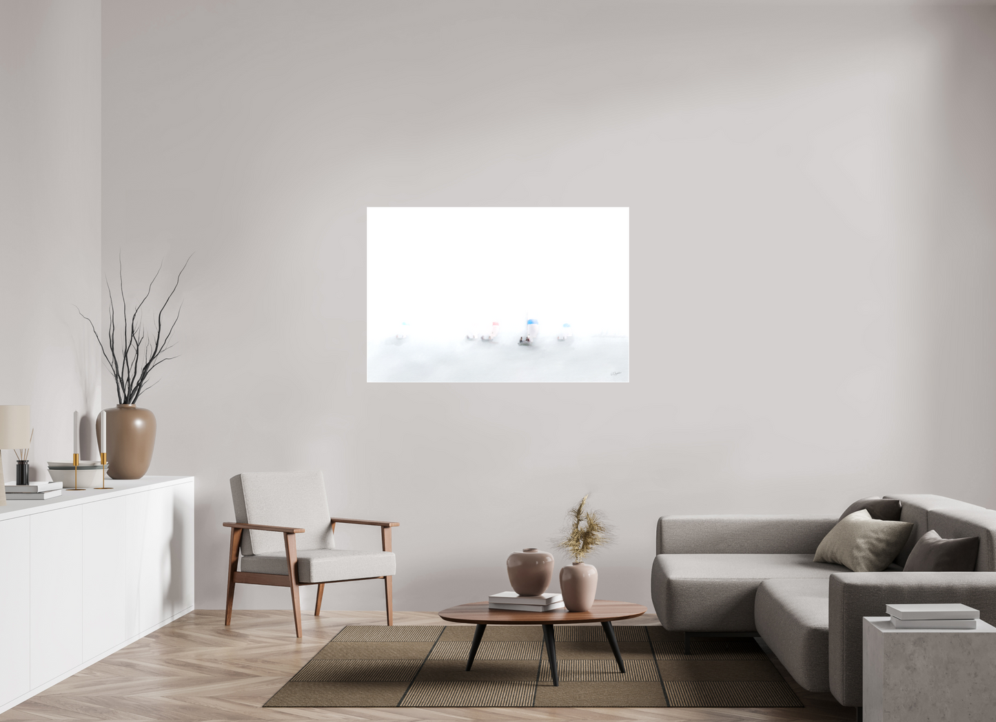 54 x 36″, Matt Canvas Giclee 1 Skiff, 2 Skiff, Red Skiff, Blue Skiff