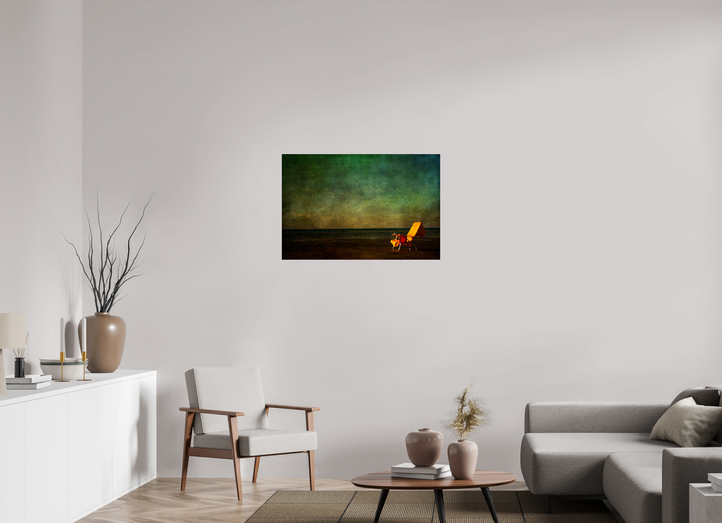 36 x 24″, Photo Print Under Acrylic Glass Chair on Chapin Beach