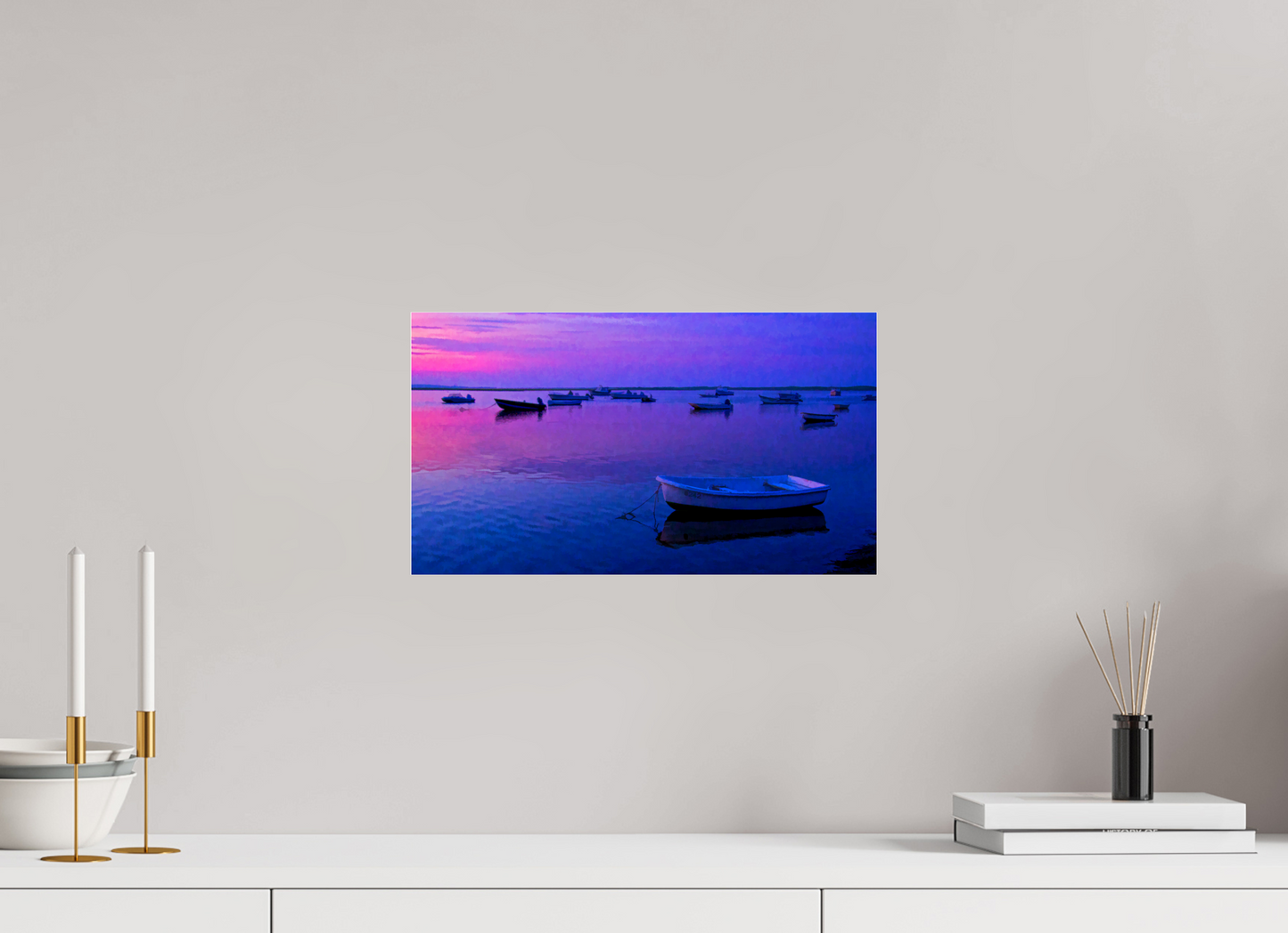 16 x 9″, Photo Print Under Acrylic Glass Sunset at Priscilla Beach, Orleans MA
