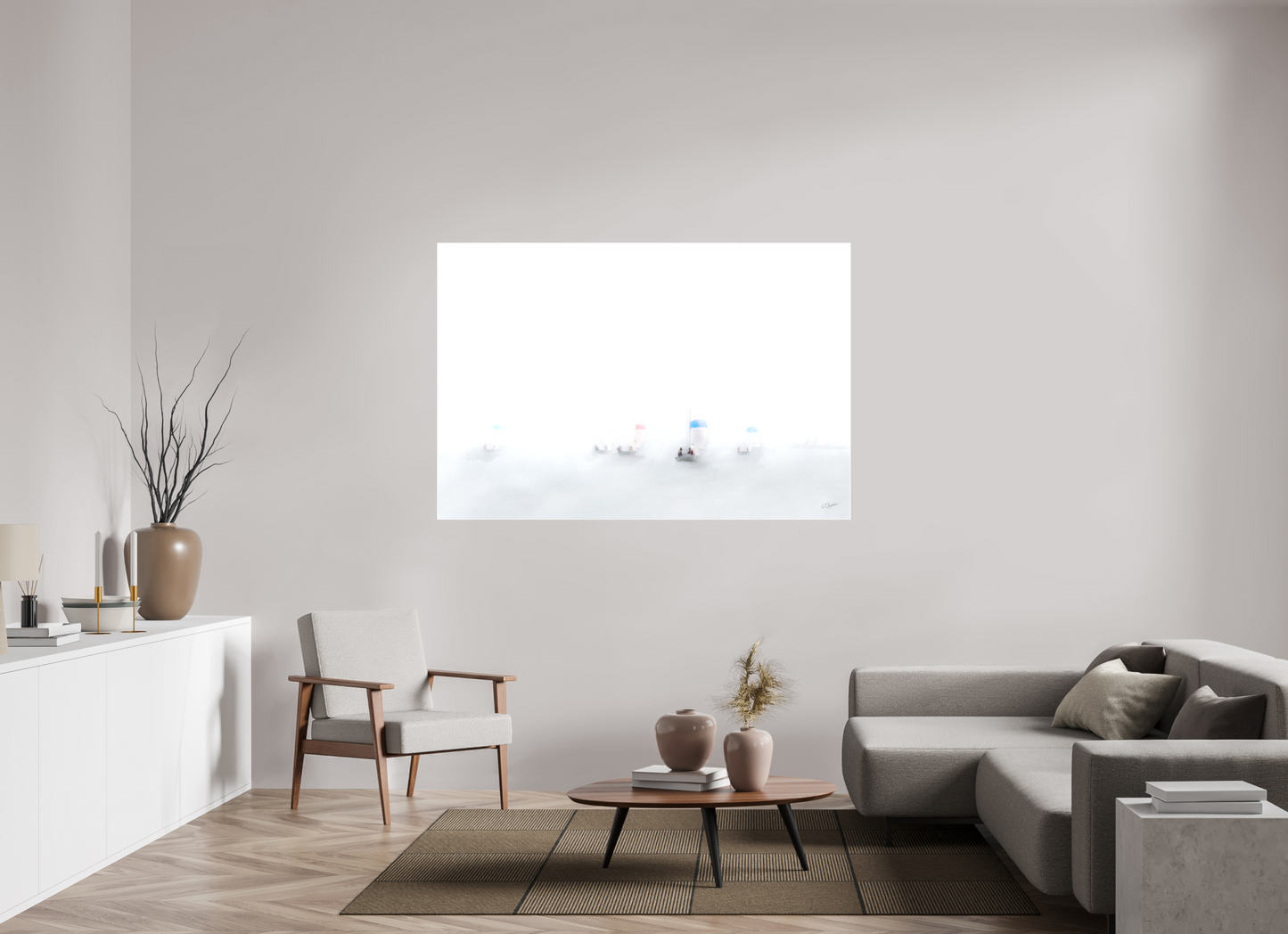 66 x 44″, Matt Canvas Giclee 1 Skiff, 2 Skiff, Red Skiff, Blue Skiff