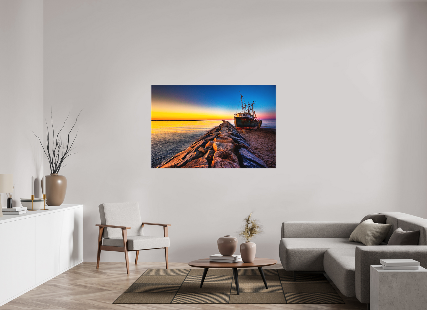60 x 40″, Matt Canvas Giclee Ruth Gail Beached at Sunset