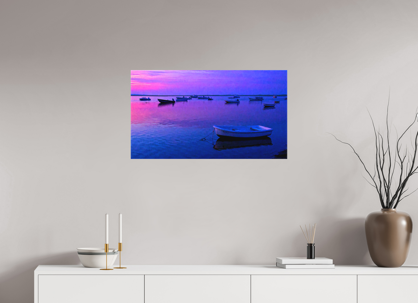 32 x 18″, Matt Canvas Giclee Sunset at Priscilla Beach, Orleans MA
