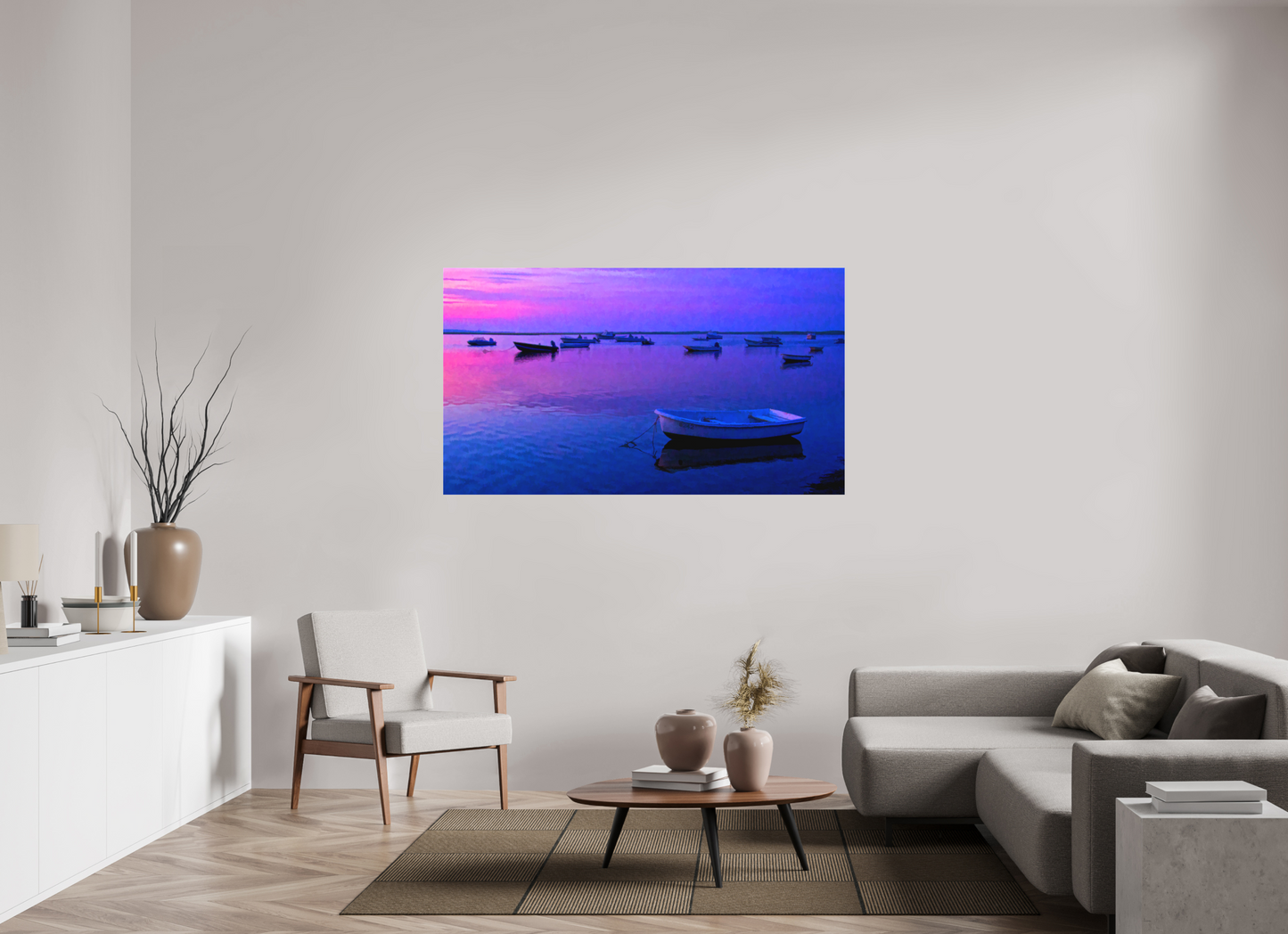 64 x 36″, Matt Canvas Giclee Sunset at Priscilla Beach, Orleans MA