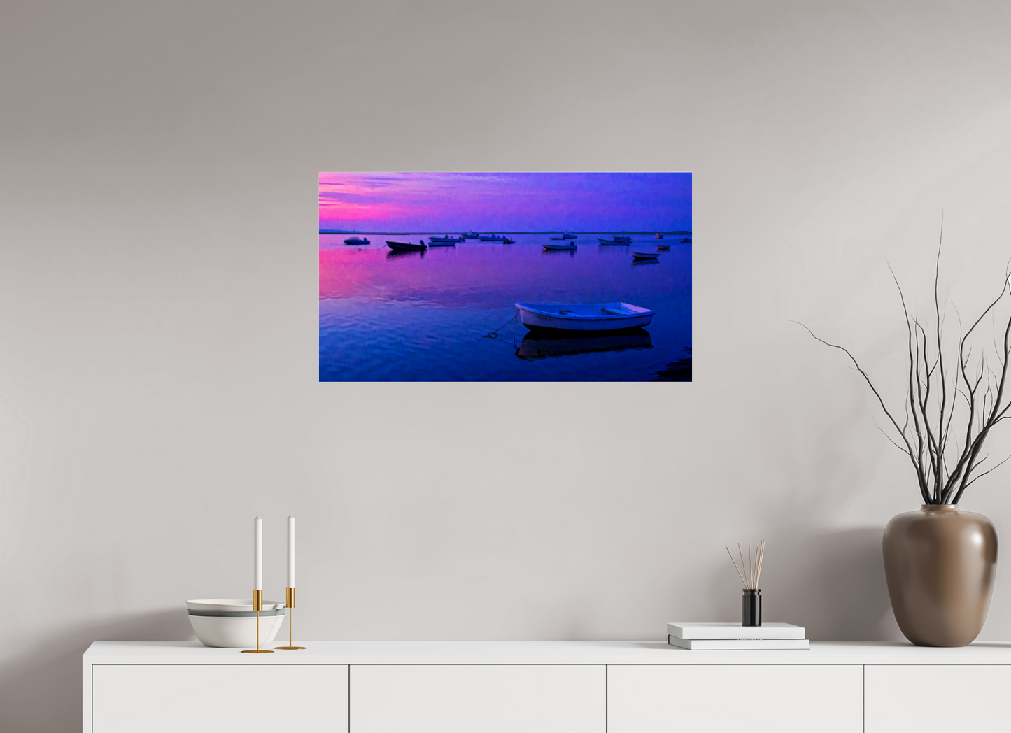 32 x 18″, Photo Print Under Acrylic Glass Sunset at Priscilla Beach, Orleans MA