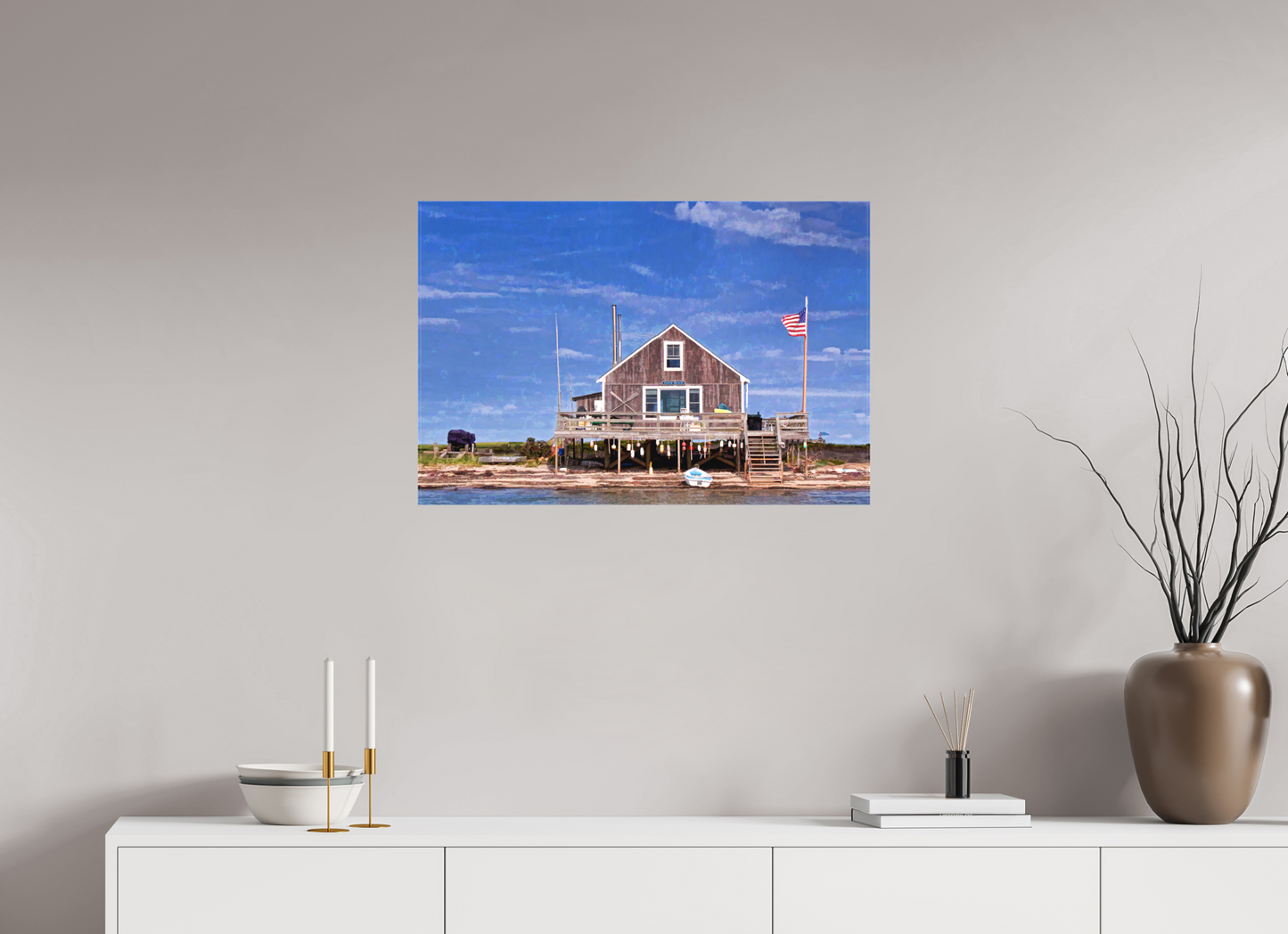 30 x 20″, Matt Canvas Giclee Papa's Beach